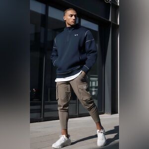 TLF APPAREL GTS TWILL TECH QUARTER-ZIP HOODIE, SIZE M